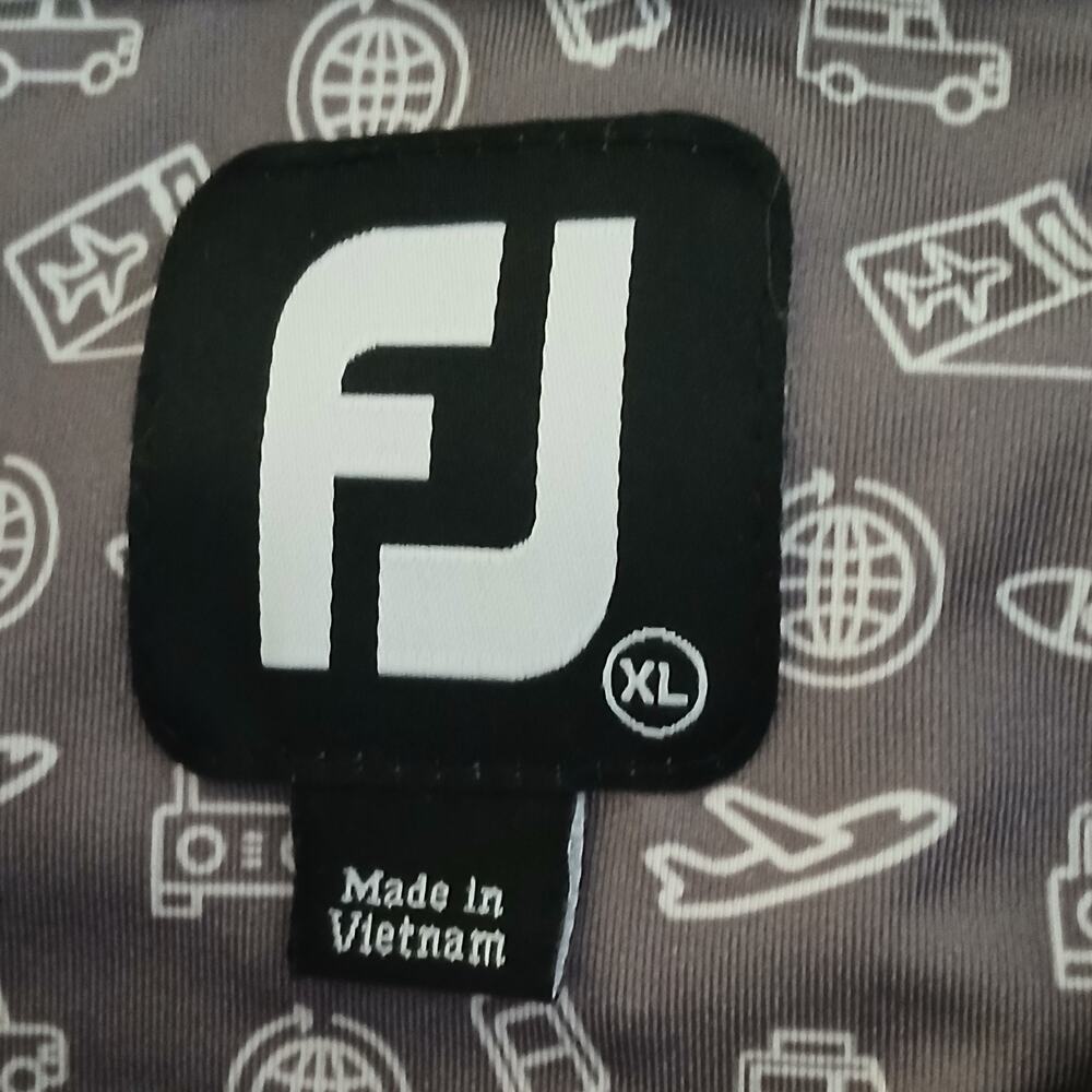 FootJoy Polo Shirt Men XL Gray Novelty Travel Print Golf Resort Stretch Performa - Picture 8 of 13